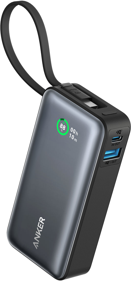 Baterie Externa Anker Nano, 10000mAh, 30W, QC + PD, 1 x USB-A - 2 x USB-C, Neagra A1259G11