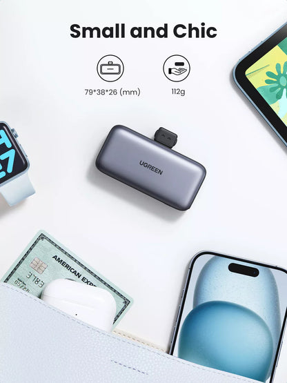 Baterie Externa UGREEN PB503, 5000mAh, 22.5W, PD, 1 x USB-C, Gri
