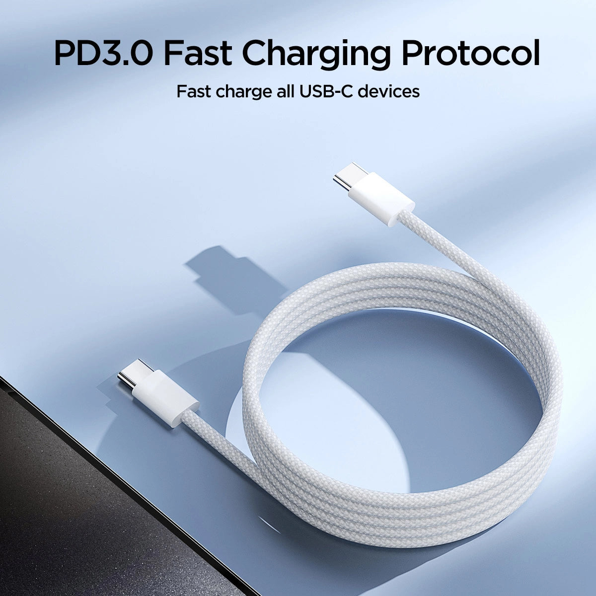Cablu Date si Incarcare USB-C - USB-C Joyroom S-A45, 60W, 1m, Alb